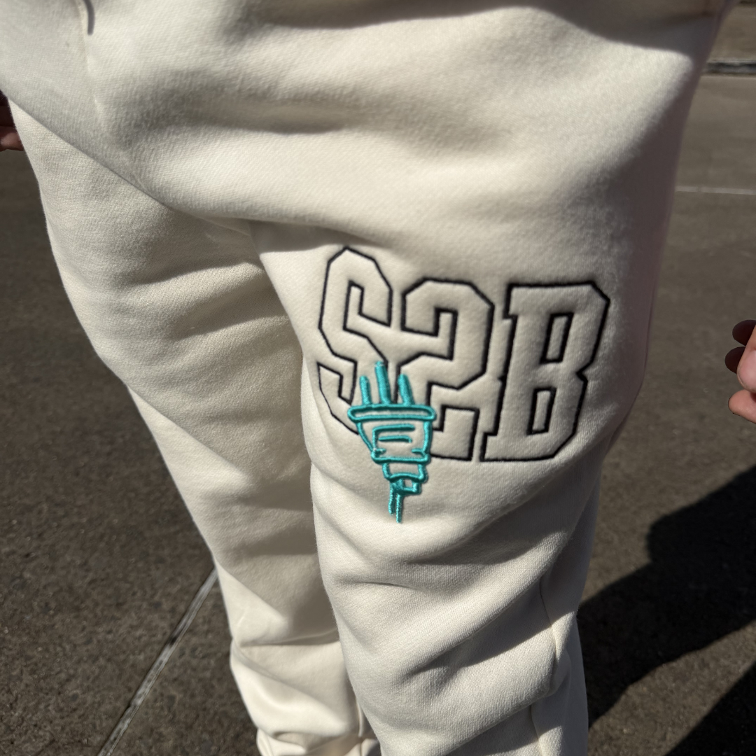 S2B Premium Tracksuit Pants - Cream