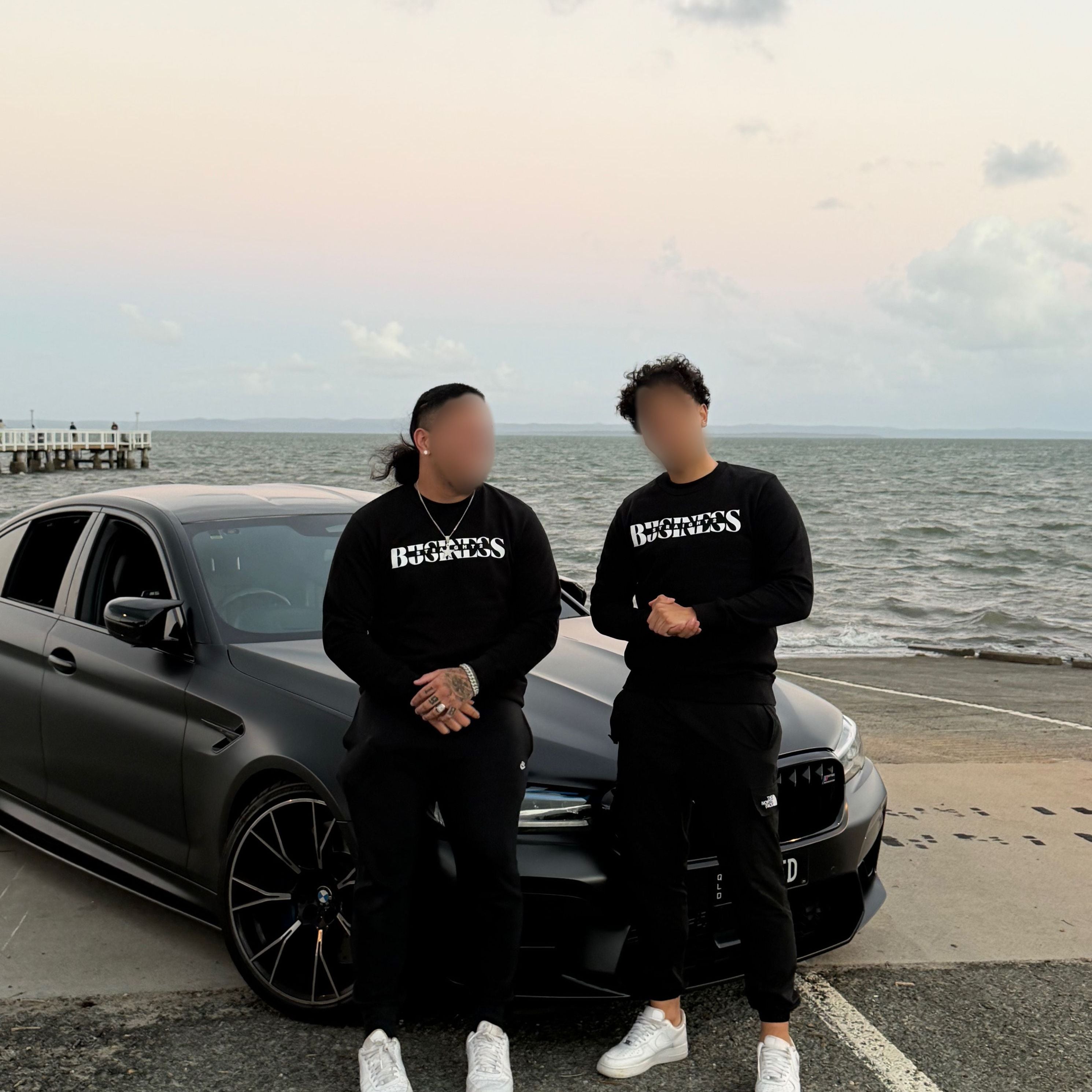 Straight 2 Business Crew Neck Jumper-Black